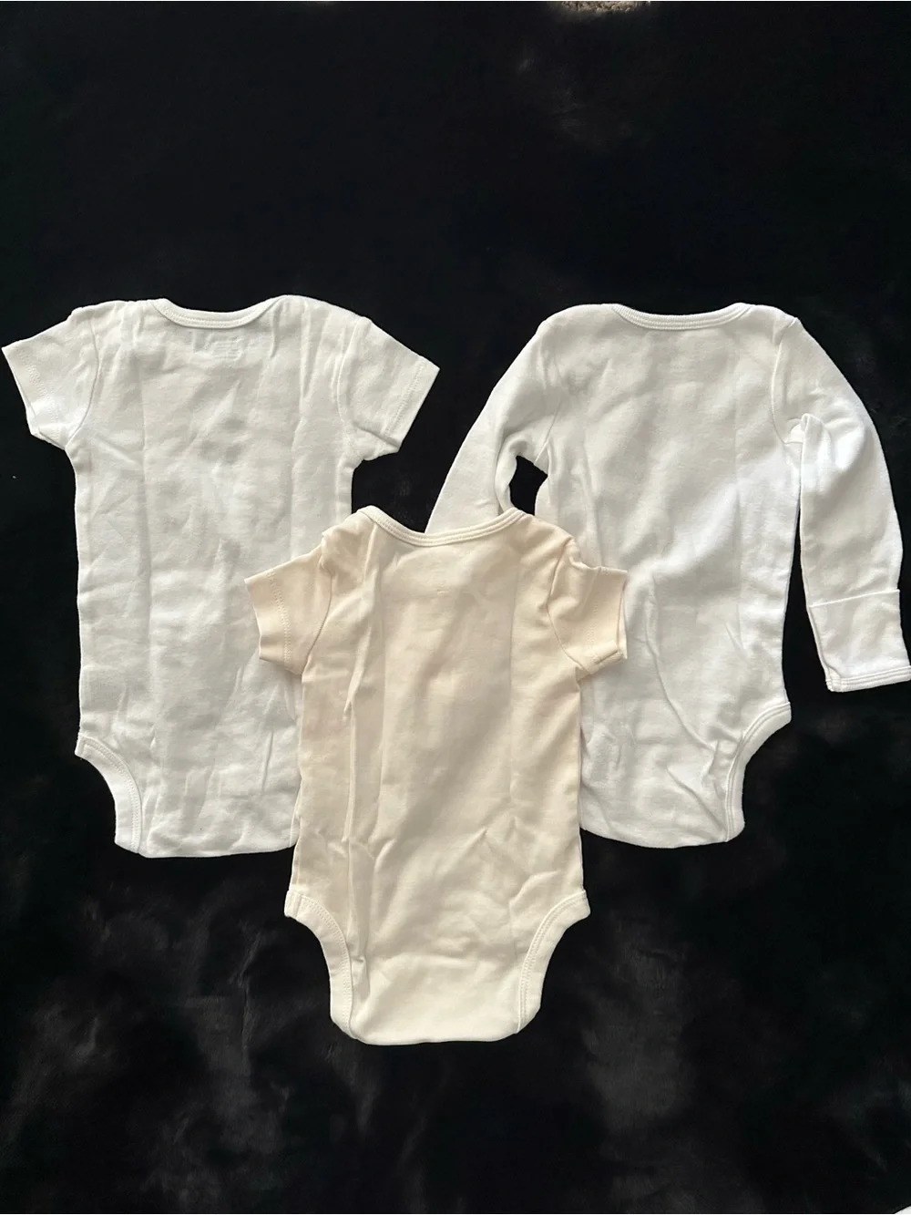5 Pack White & Cream Baby Bodysuits